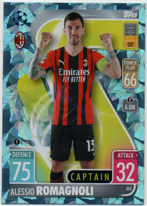 Alessio Romagnoli Topps Match Attax 2021/22 Crystal paralel #345