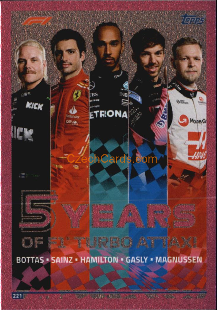 Bottas / Sainz / Hamilton / Gasly / Magnussen 2024 Topps Turbo Attax purple parallel #221