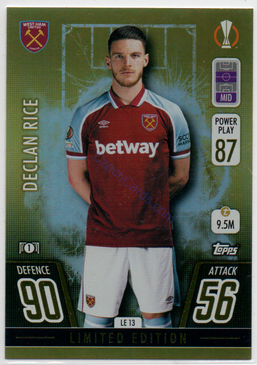 Declan Rice Topps Match Attax 2021/22 Limited Edition #LE 13