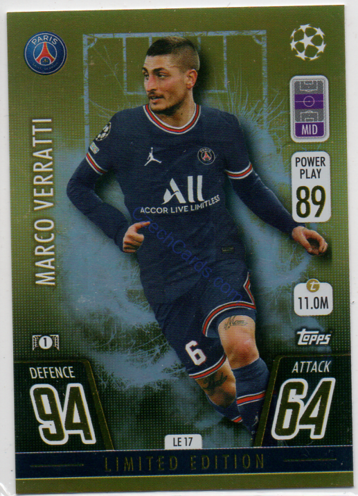 Marco Verratti Topps Match Attax 2021/22 Limited Edition #LE 17