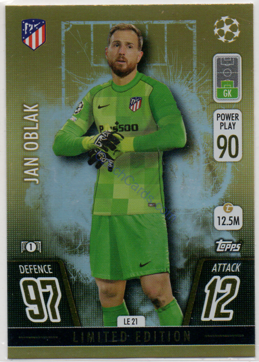 Jan Oblak Topps Match Attax 2021/22 Limited Edition #LE 21