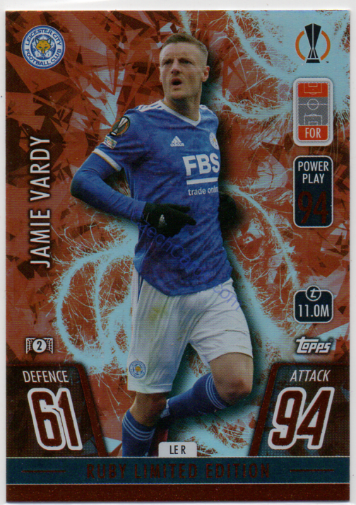 Jamie Vardy Topps Match Attax 2021/22 Limited Edition Ruby #LE R