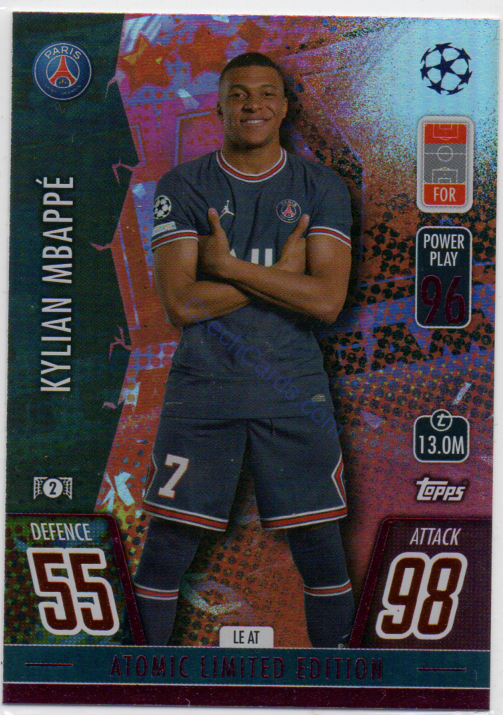 Kylian Mbappé Topps Match Attax 2021/22 Limited Edition Atomic #LE AT