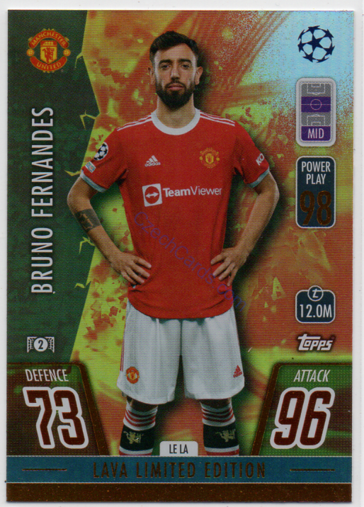 Bruno Fernandes Topps Match Attax 2021/22 Limited Edition Lava #LE LA