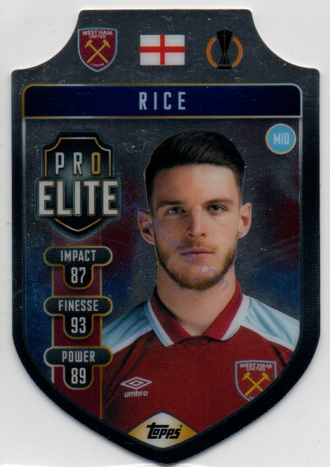 Declan Rice Topps Match Attax 2021/22 Pro Elite Shield #SH 9