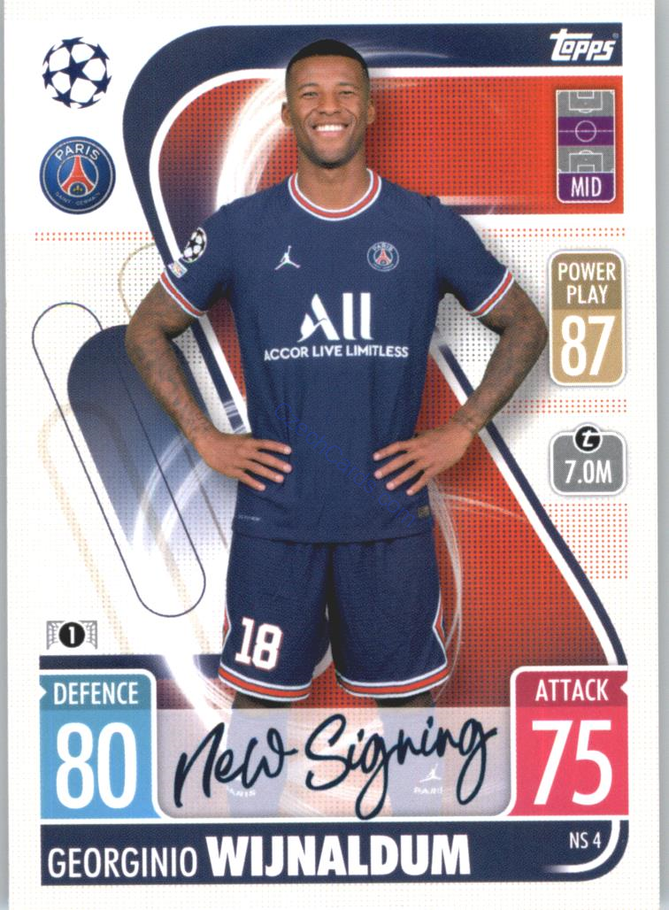 Georginio Wijnaldum Topps Match Attax 2021/22 Update #NS 4