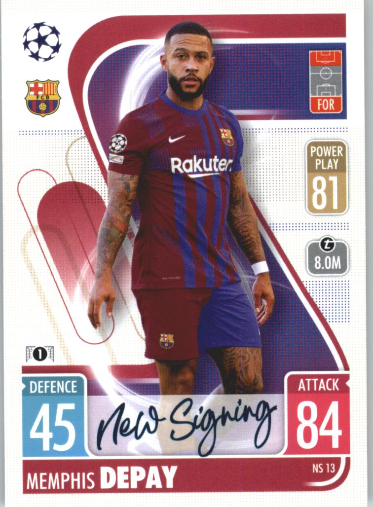 Memphis Depay Topps Match Attax 2021/22 Update #NS 13