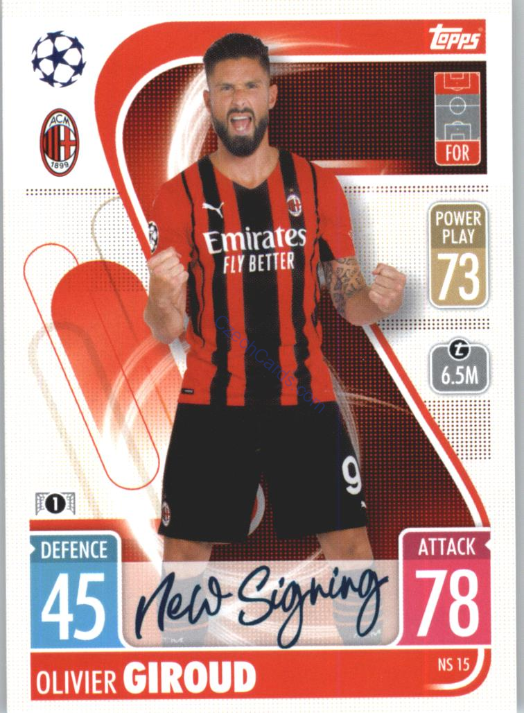Olivier Giroud Topps Match Attax 2021/22 Update #NS 15