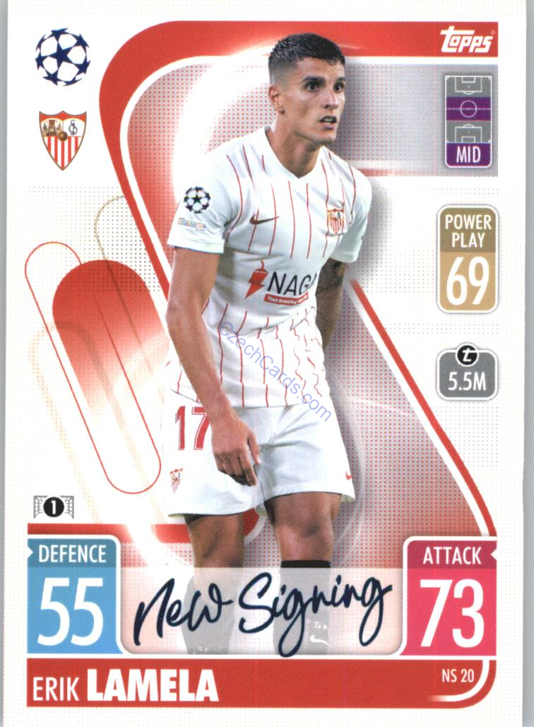 Erik Lamela Topps Match Attax 2021/22 Update #NS 20