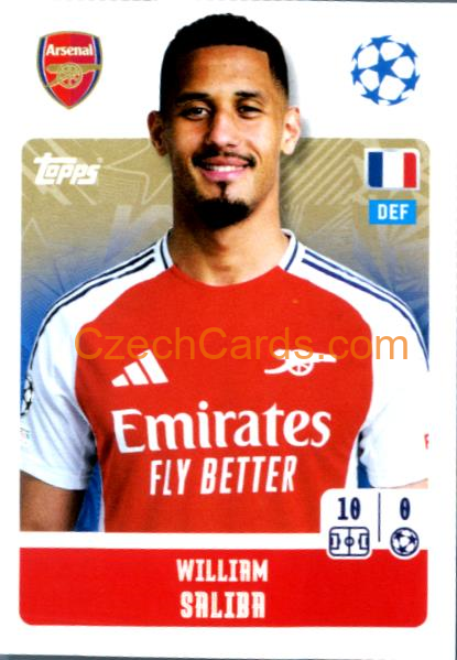Willam Saliba 2024/25 Topps Champions League sticker #43