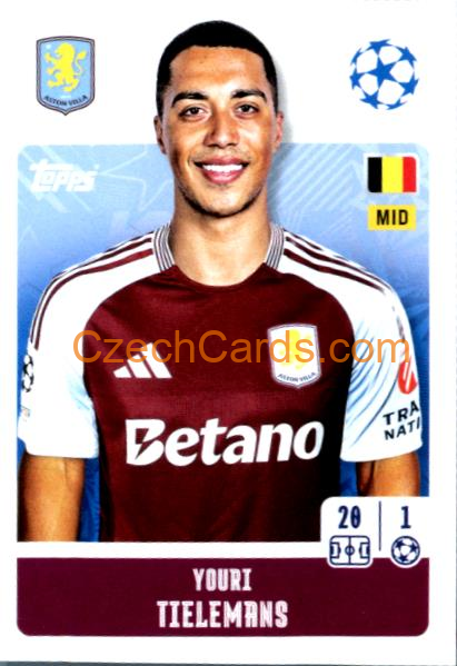 Youri Tielemans 2024/25 Topps Champions League sticker #72