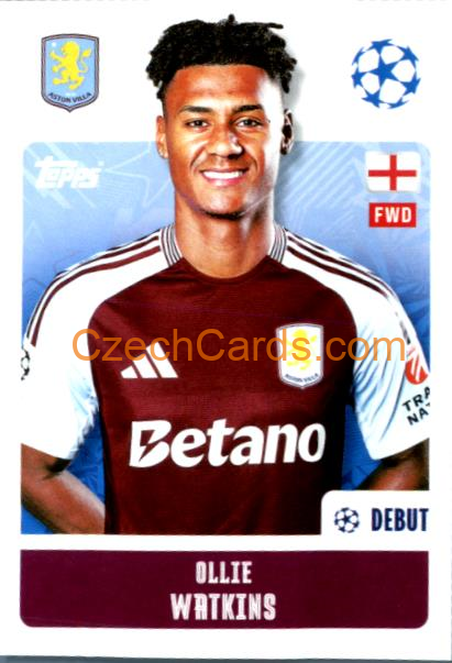 Ollie Watkins 2024/25 Topps Champions League sticker #74
