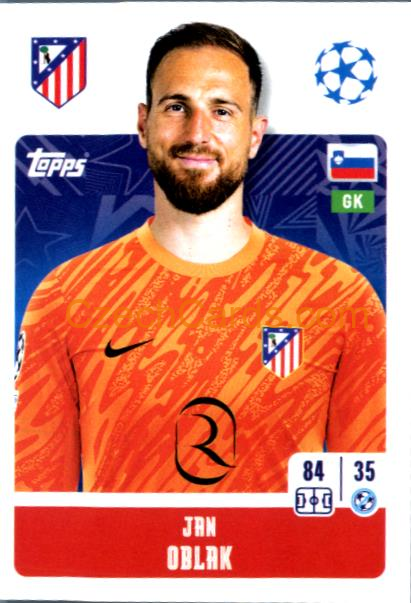 Jan Oblak 2024/25 Topps Champions League sticker #90