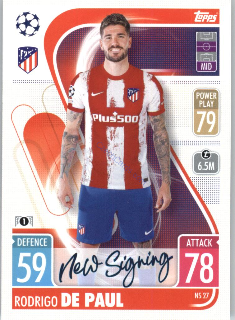 Rodrigo De Paul Topps Match Attax 2021/22 Update #NS 27
