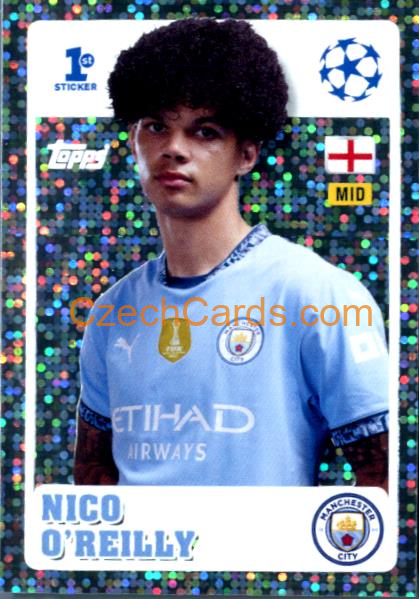 Nico O'Reilly 2024/25 Topps Champions League sticker 1st Sticker foil #232
