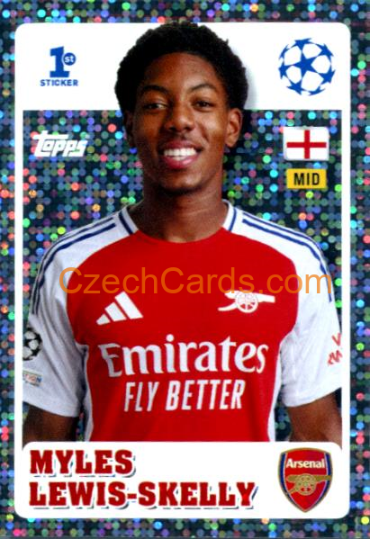 Myles Lewis-Skelly 2024/25 Topps Champions League sticker 1st Sticker foil #237