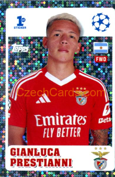 Gianluca Prestianni 2024/25 Topps Champions League sticker 1st Sticker foil #239