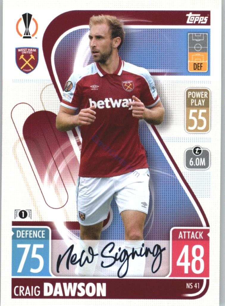 Graig Dawson Topps Match Attax 2021/22 Update #NS 41