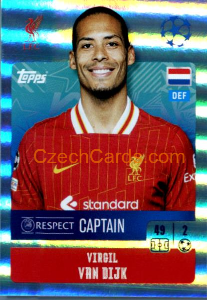 Virgil Van Dijk 2024/25 Topps Champions League sticker shiny #260