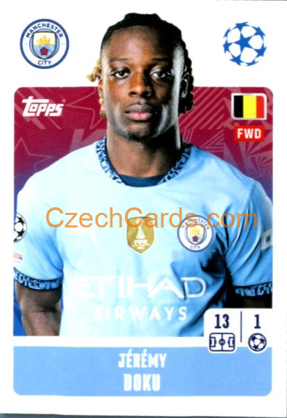 Jérémy Doku 2024/25 Topps Champions League sticker #282