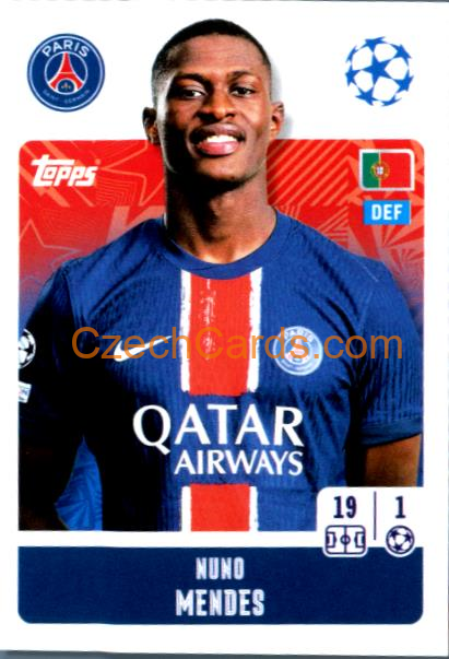 Nuno Mendes 2024/25 Topps Champions League sticker #287
