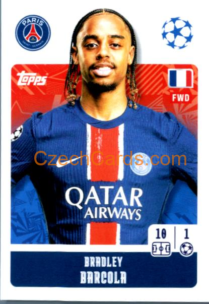 Bradley Barcola 2024/25 Topps Champions League sticker #294