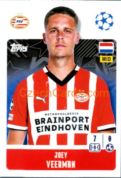 Joey Veerman 2024/25 Topps Champions League sticker #301
