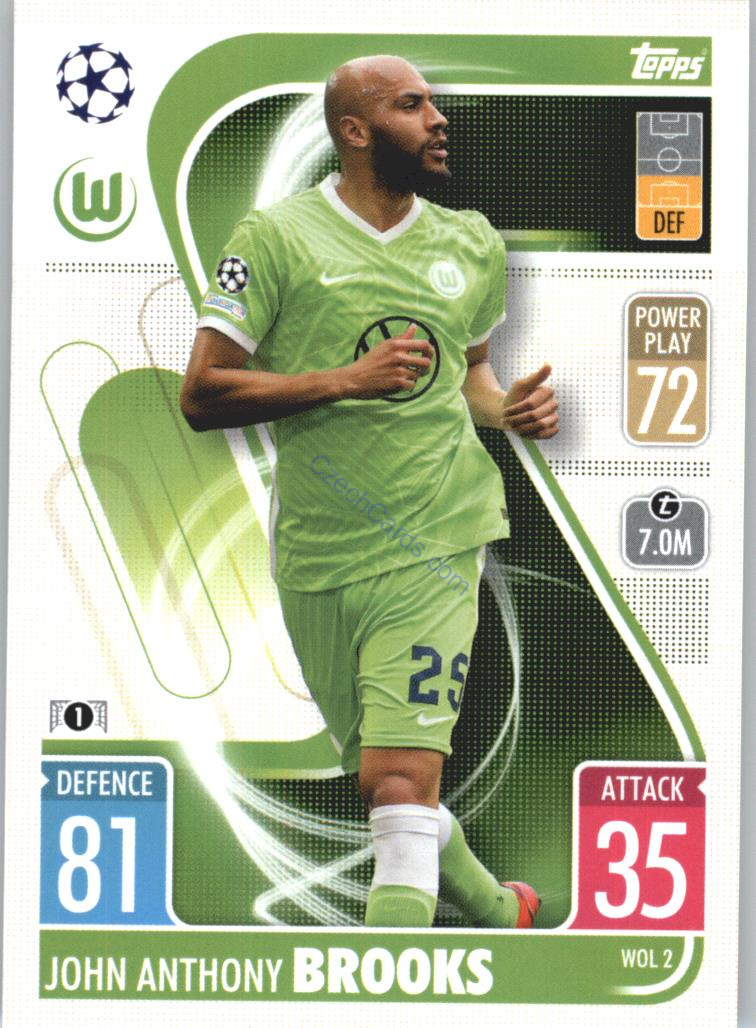 John Anthony Brooks Topps Match Attax 2021/22 Update #WOL 2