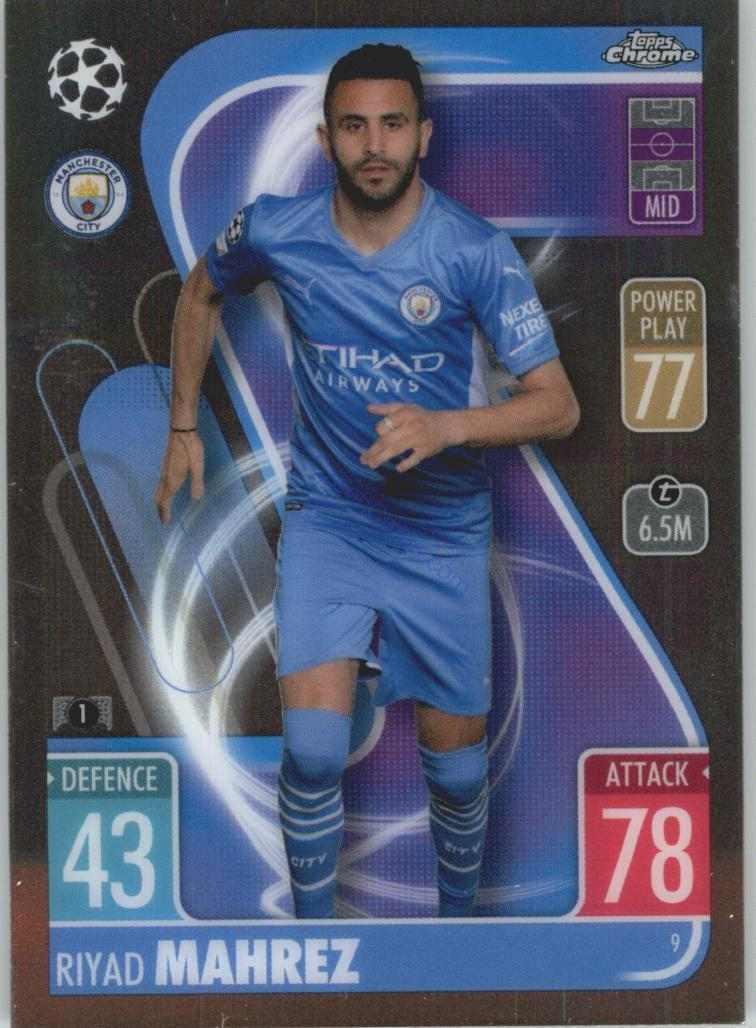 Riyad Mahrez Match Attax Chrome CL 2021/22 #9