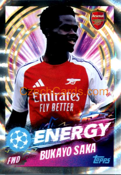 Bukayo Saka 2024/25 Topps Champions League sticker Energy #525