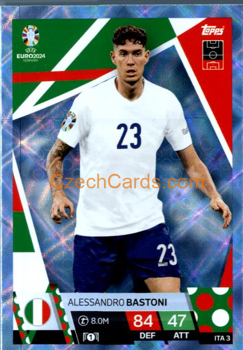 Alessandro Bastoni 2024 EURO Match Attax crystal parallel #ITA3