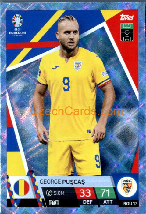 George Puşcaş 2024 EURO Match Attax crystal parallel #ROU17