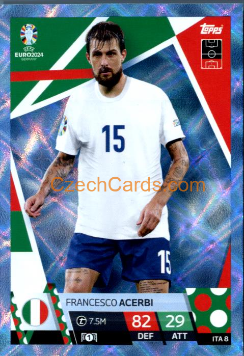 Franceso Acerbi 2024 EURO Match Attax crystal parallel #ITA8