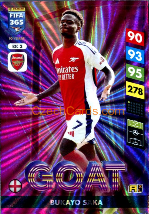 Bukayo Saka 2025 FIFA 365 Adrenalyn GOAT #EXC3
