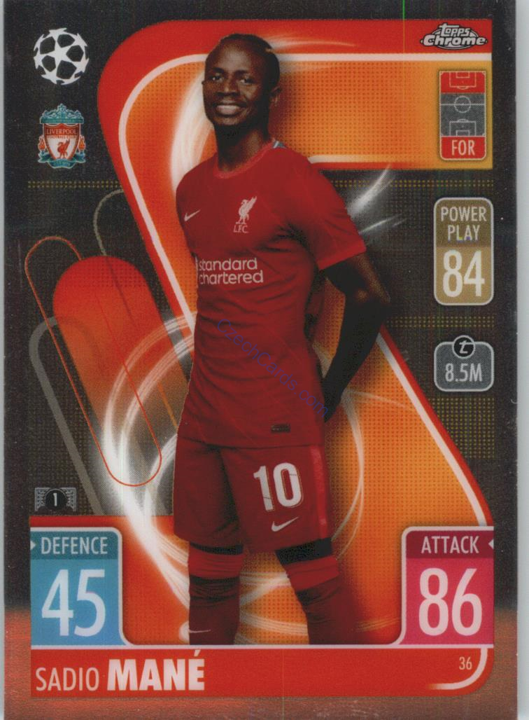 Sadio Mané Match Attax Chrome CL 2021/22 #36