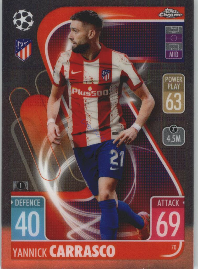 Yannick Carrasco Match Attax Chrome CL 2021/22 #70