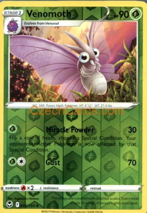 Venomoth 002/195 uncommon Pokémon Card reverse holo