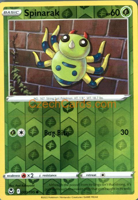 Spinarak 003/195 common Pokémon Card reverse holo