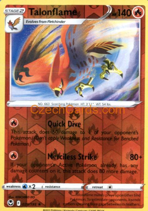 Talonflame 029/195 rare Pokémon Card reverse holo