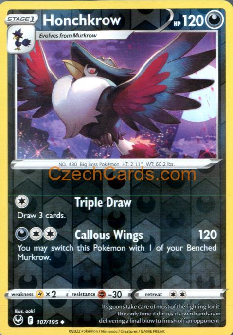 Honchkrow 107/195 uncommon Pokémon Card reverse holo