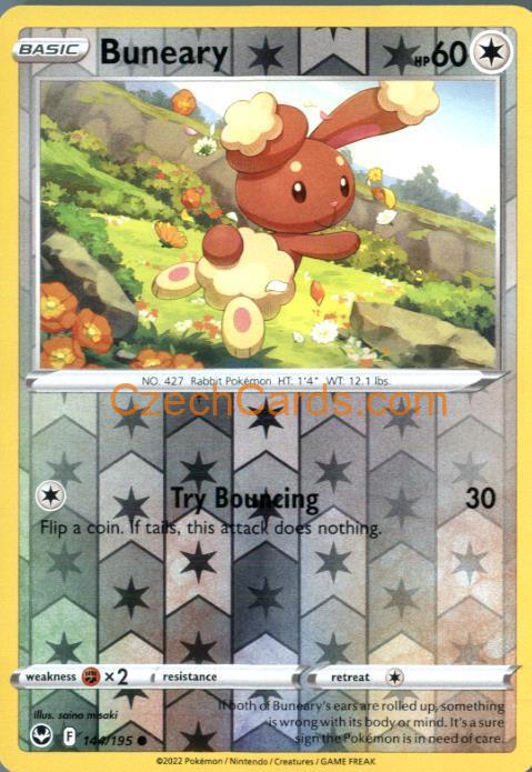 Buneary 144/195 common Pokémon Card reverse holo