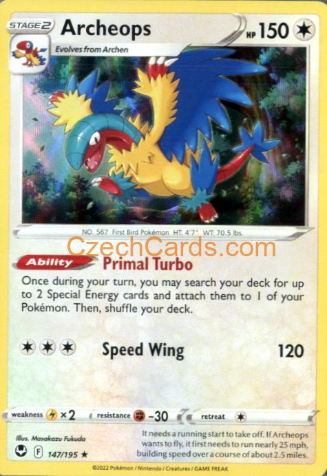 Archeops 147/195 common Pokémon Card holo