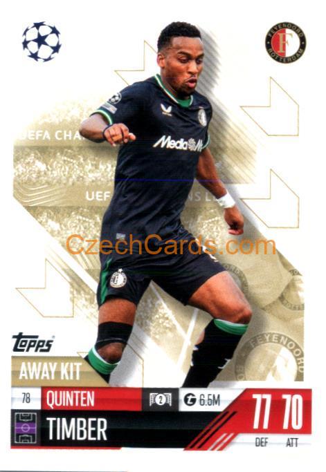 Quinten Timber 2024/25 Match Attax Extra #78