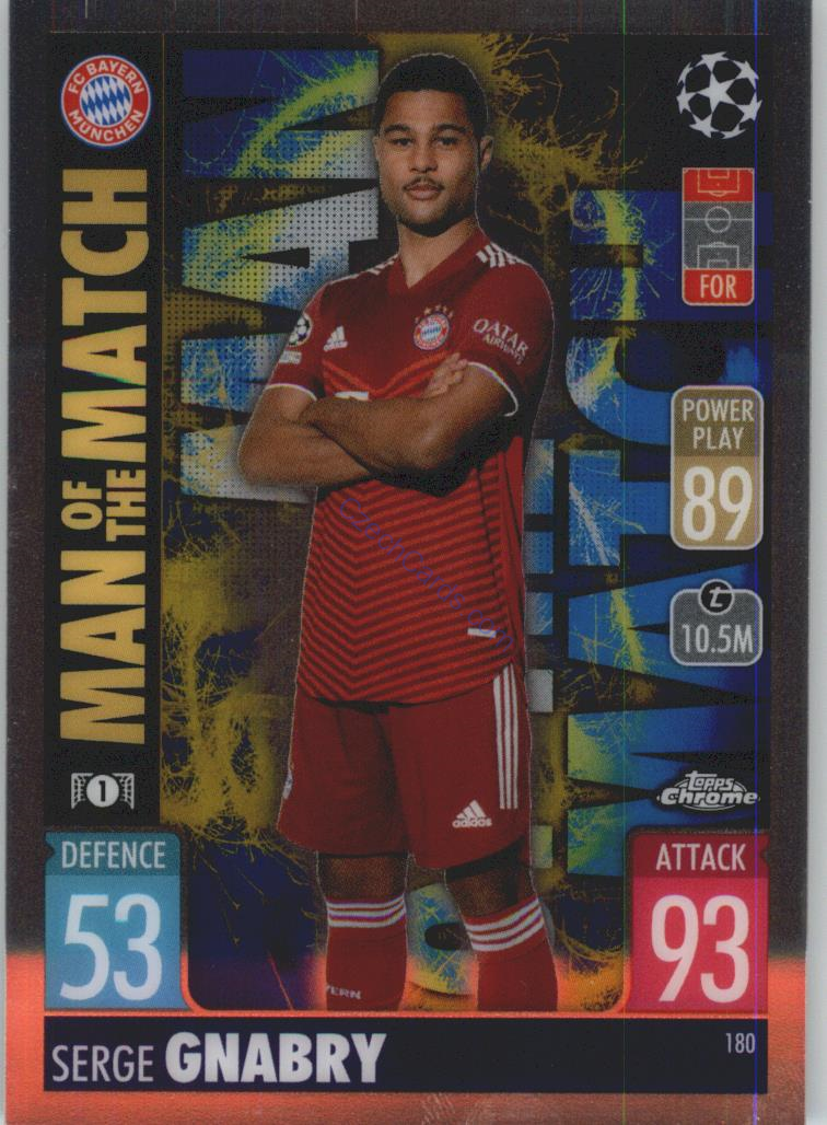 Serge Gnabry Match Attax Chrome CL 2021/22 Man Of The Match  #180