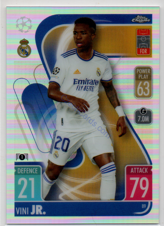 Vinicius Jr Match Attax Chrome CL 2021/22 #89 refractor