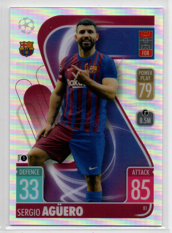 Sergio Agüero Match Attax Chrome CL 2021/22 #81 refractor