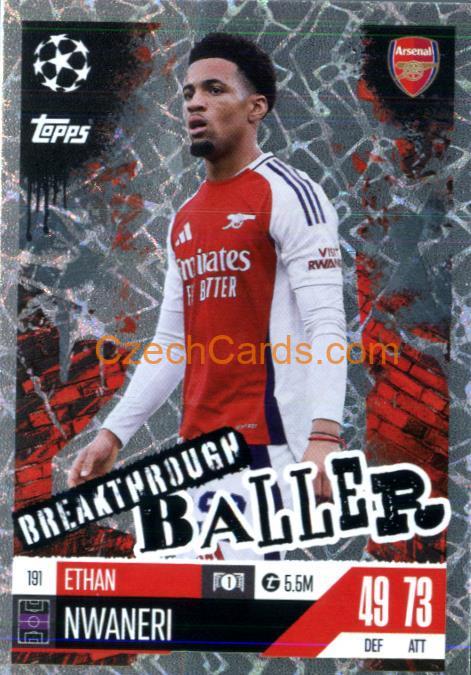 Ethan Nwaneri 2024/25 Match Attax Extra Breakthrough Baller #191