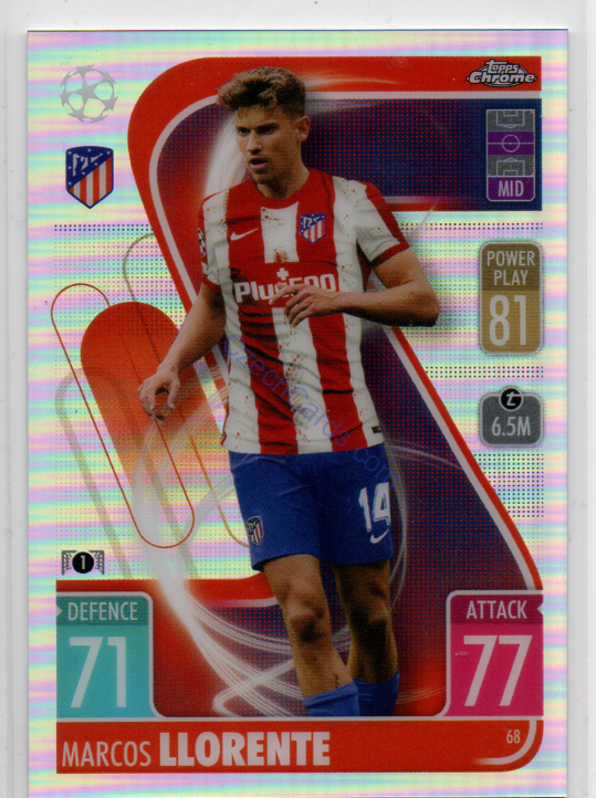 Marcos Llorente Match Attax Chrome CL 2021/22 #70 refractor