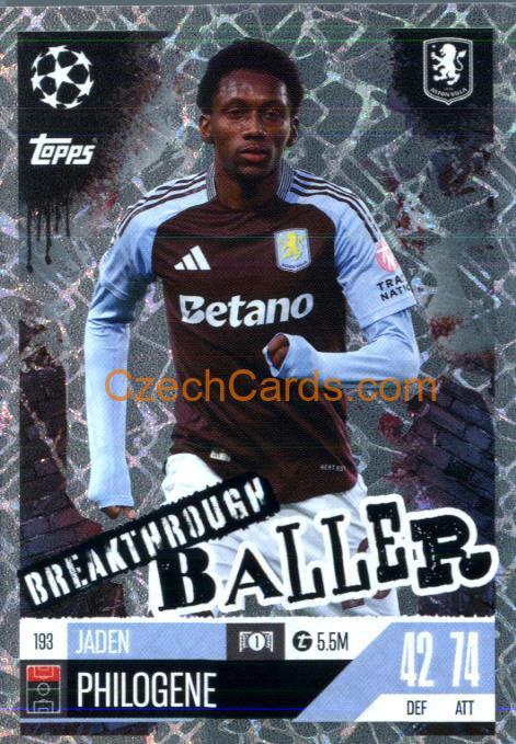 Jaden Philogene 2024/25 Match Attax Extra Breakthrough Baller #193
