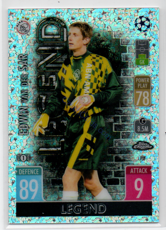 Edwin van der Sar Match Attax Chrome CL 2021/22 Legend #197 speckle